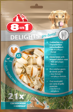 Snack Per Cani - 8in1 Delights Pro Dental Bone XS Pezzi 21 GR.252