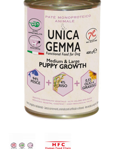 Alimento Umido cane Funzionale - Unica Gemma Puppy Medium & Large Growth Wet Gr.400