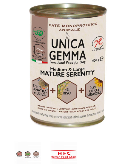 Alimento Umido Cane Funzionale - Unica Gemma - Mature Medium & Large Serenity Wet Gr.400