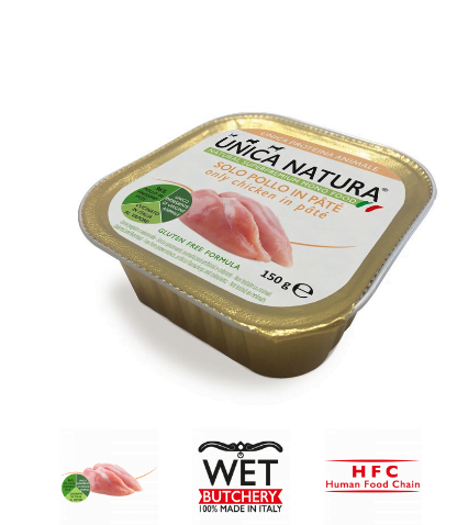 Alimento Umido Cane - Unica Natura - Solo Pollo in paté - UNICO MONO MINI Gr.150