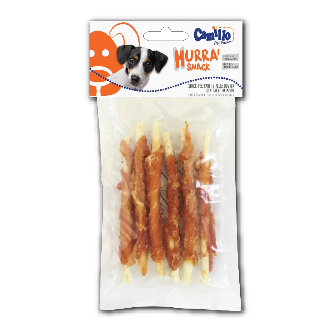 CAMILLO HURRA' STICK C/POLLO CM.12.5 PZ.6 GR.100 – MondoPet